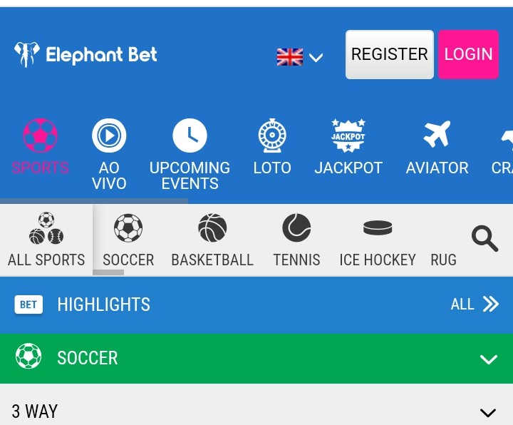 Login e registro na Elephant Bet