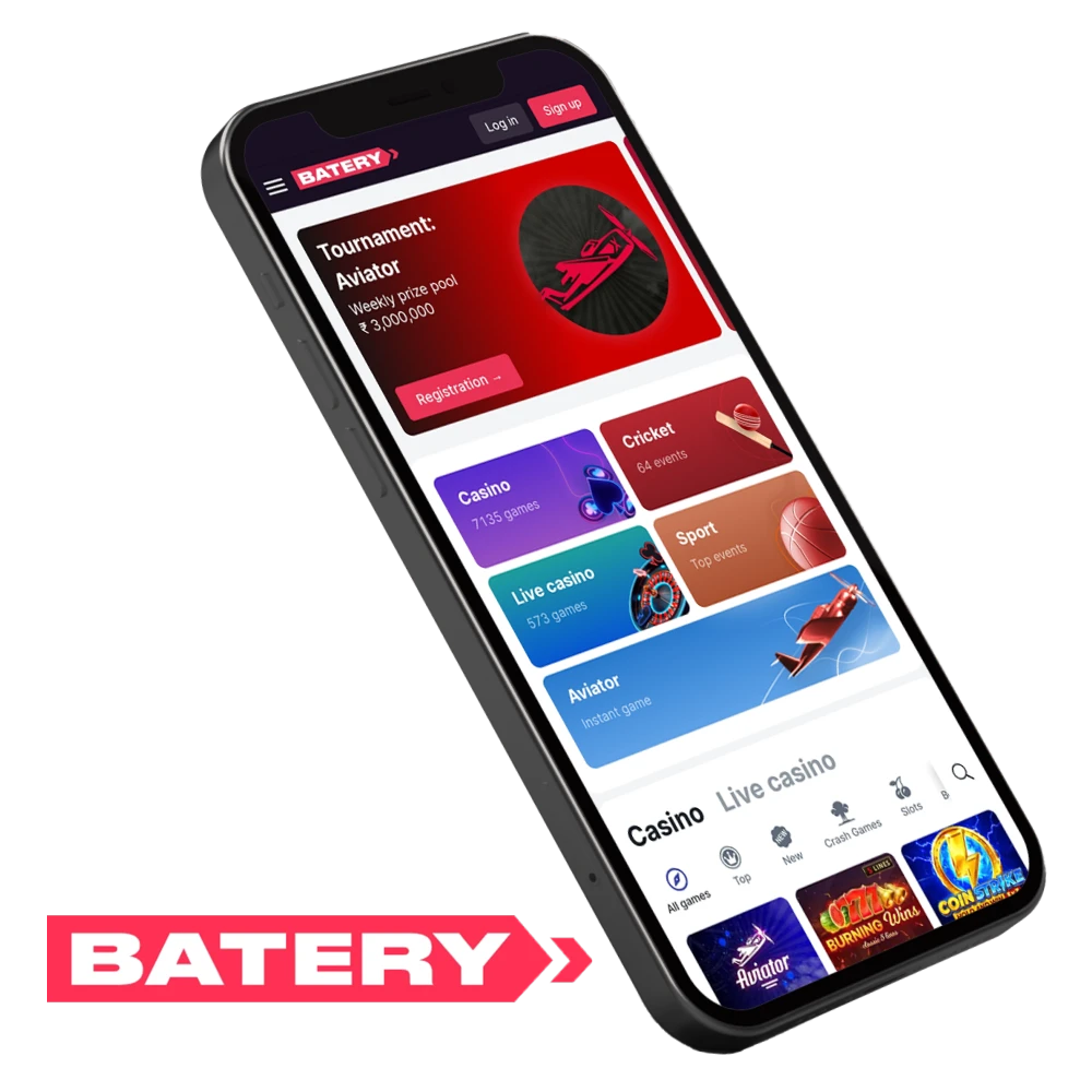 Batery Aviator app.