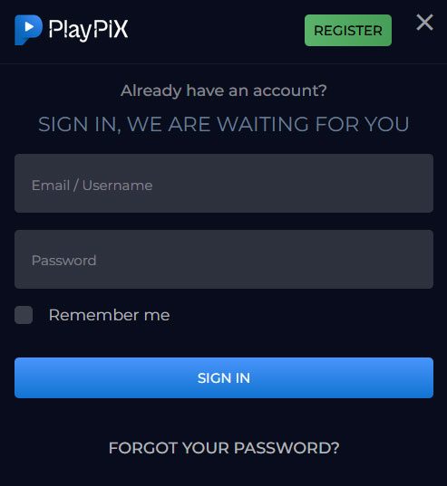 Playpix registration